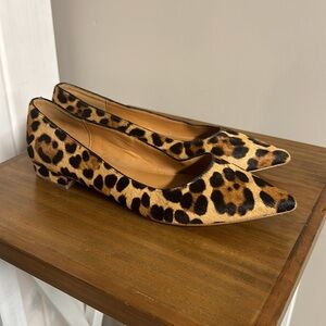 J. Crew Leopard Print Calf Hair Pointed Flats Size 7